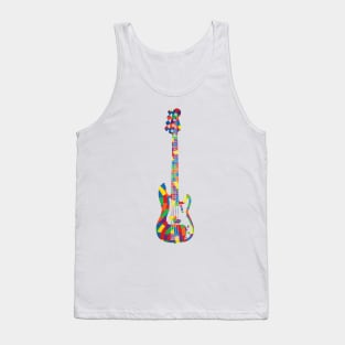 P-Style Bass Guitar Colorful Texture Tank Top